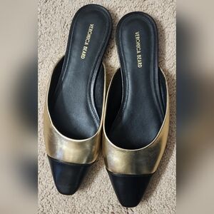 Veronica Beard Gold and Black Women's Flats Size 7